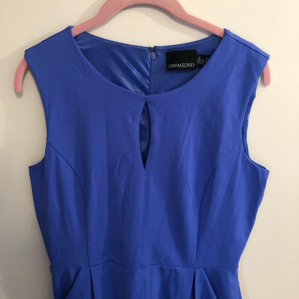 Cynthia Rowley (M) Blue A-line dress w pockets
